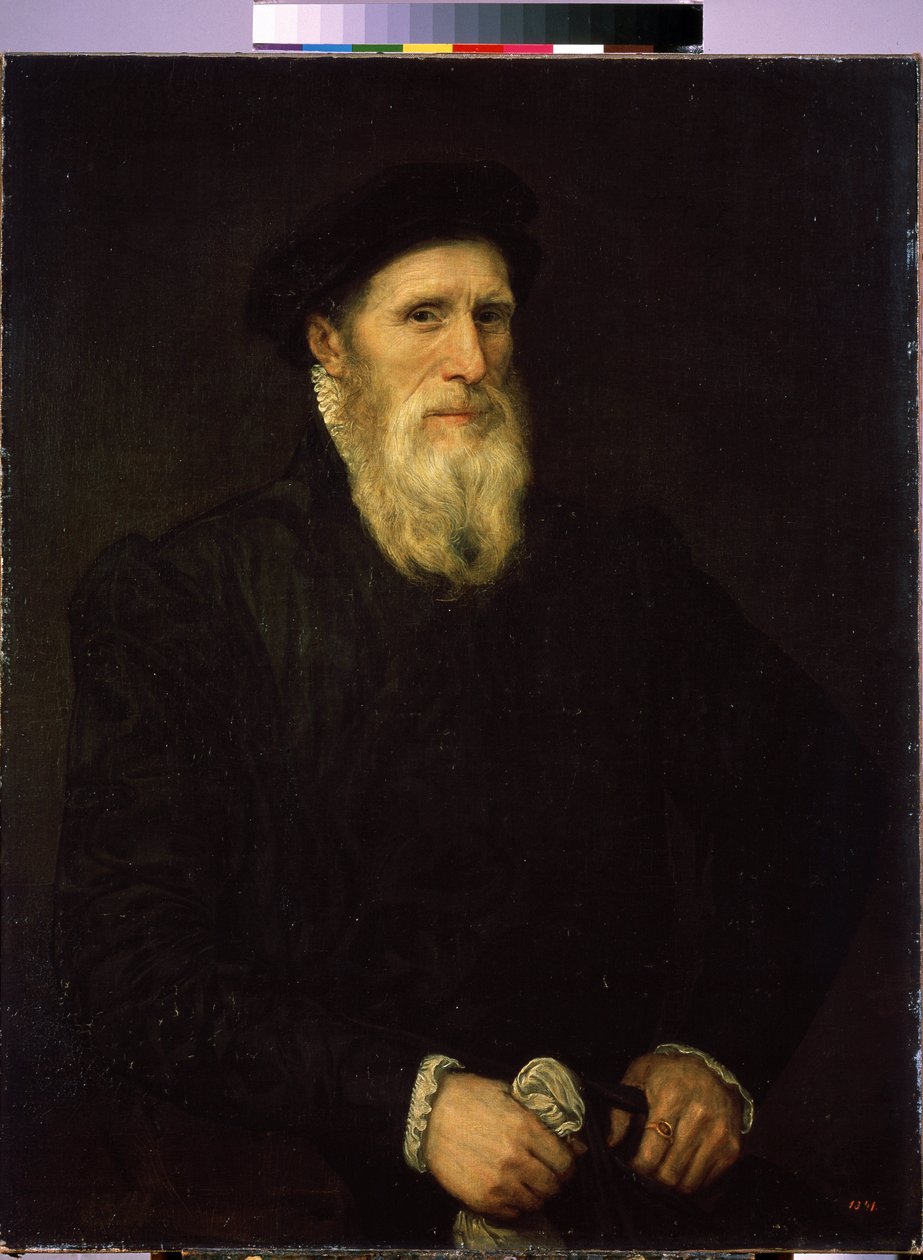 ""Portræt af en gammel mand"" (Portræt af en gammel mand) Maleri tilskrevet Lorenzo Lotto (1480-1556) omkring 1550 Dim. 93x72 cm Sankt Petersborg Eremitagemuseum af Lorenzo (attr. to) Lotto