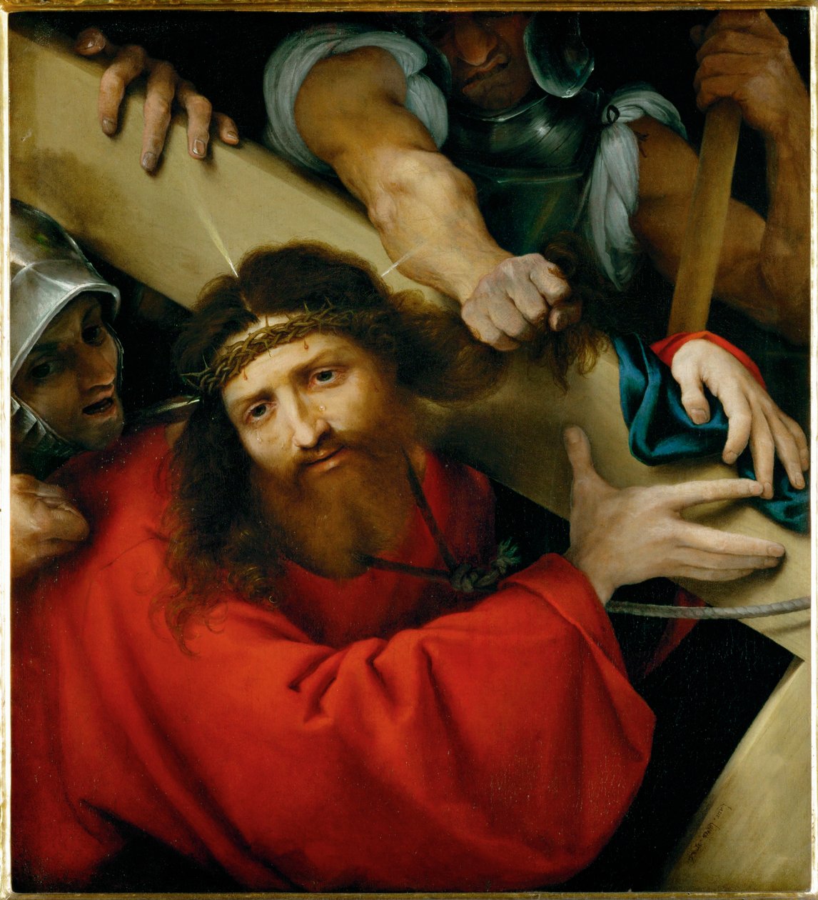 Kristus bærer korset ... af Lorenzo (workshop of) Lotto