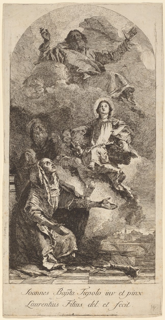 Sankt Annes vision af Lorenzo Baldissera Tiepolo after Giovanni Battista Tiepolo