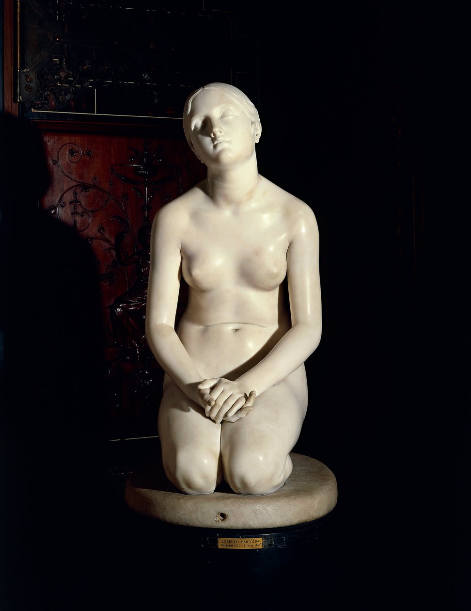 Tillid til Gud, af Lorenzo Bartolini (1777-1850), marmorstatue af Lorenzo Bartolini