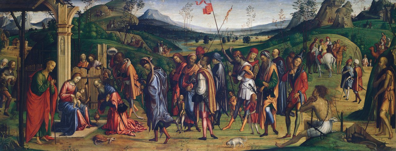 Tilbedelse af Magi af Lorenzo Costa