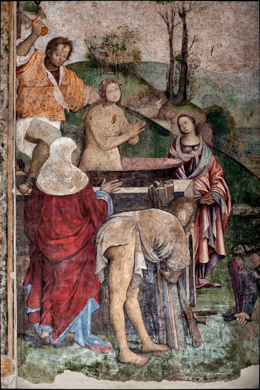 Life of St Cecilia: Martyrdom of St Cecilia, detalje (fresko af Lorenzo Costa