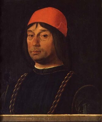 Portræt af Giovanni Bentivoglio, ca.1492 (tempera på panel) af Lorenzo Costa