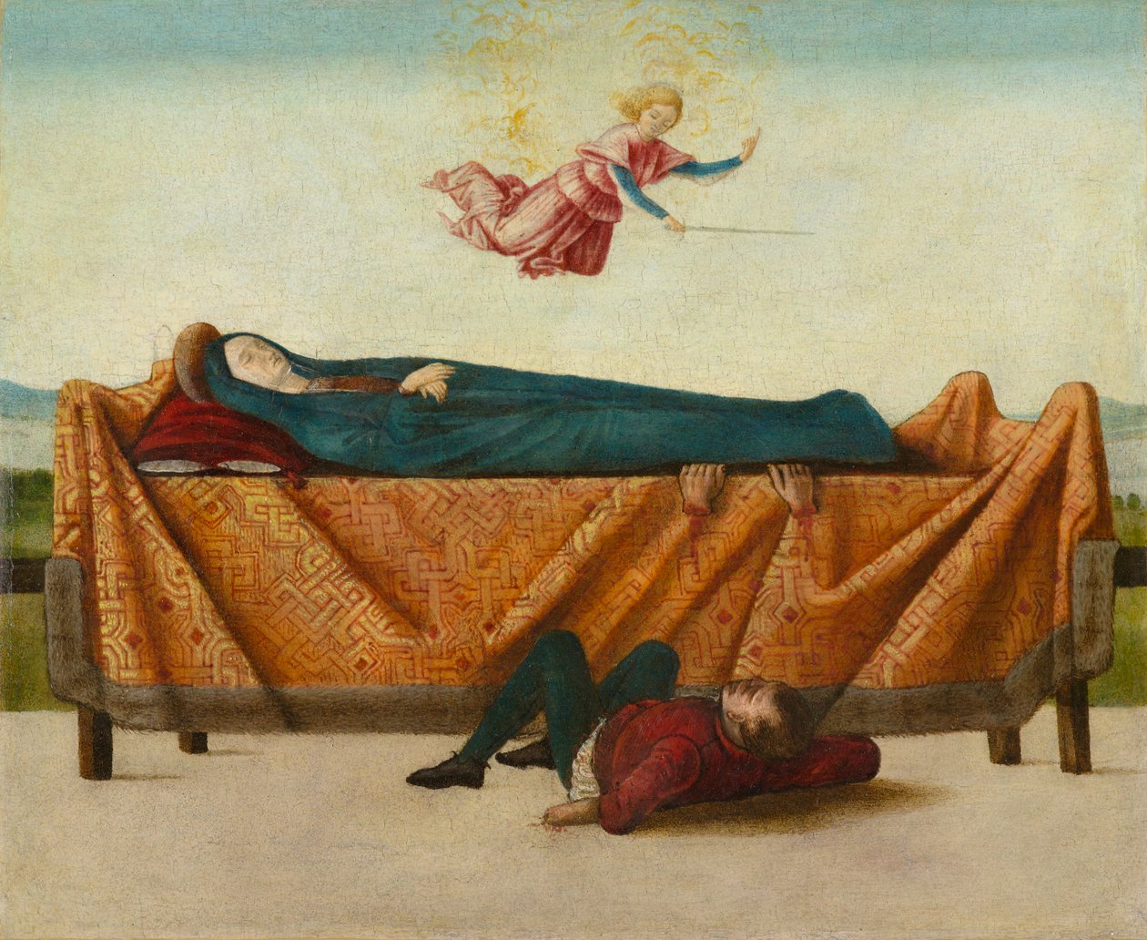 The Miracle of the Catafalque (panel B), ca. 1500-1506 (tempera på panel) af Lorenzo Costa