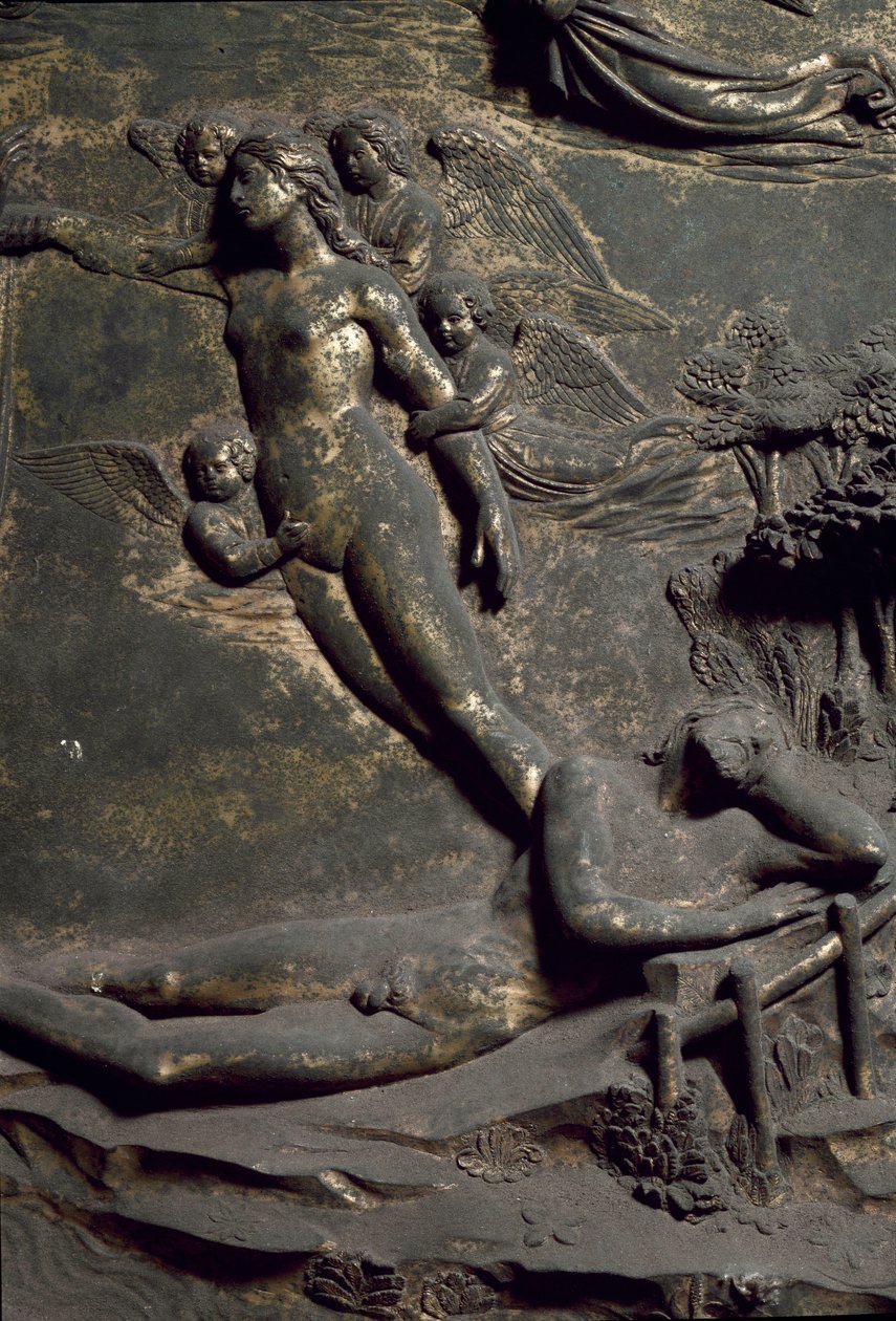 Skabelsen af Eva fra Adamkysten. Detalje af den orientalske dør kaldet Paradise, udskæring af Lorenzo Ghiberti