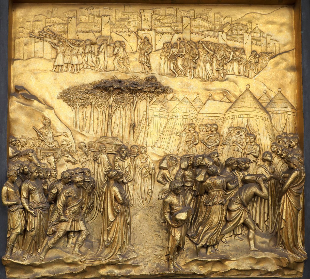 Relief The Downfall of Jericho, Gate of Paradise of the Baptistery of San Giovanni,..., 2015 (foto) af Lorenzo Ghiberti