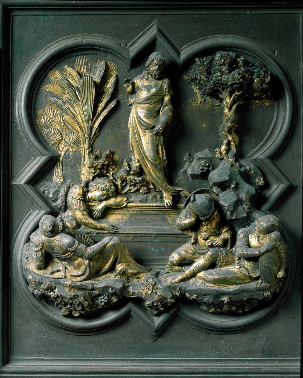 Kristi opstandelse, nittende panel af norddørene til dåbskapellet i San Giovanni af Lorenzo Ghiberti