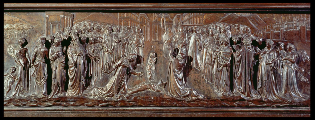 The Shrine of St. Zenobius, detalje af relieffet, ca. 1432-42 bronzedetalje af 97641 af Lorenzo Ghiberti