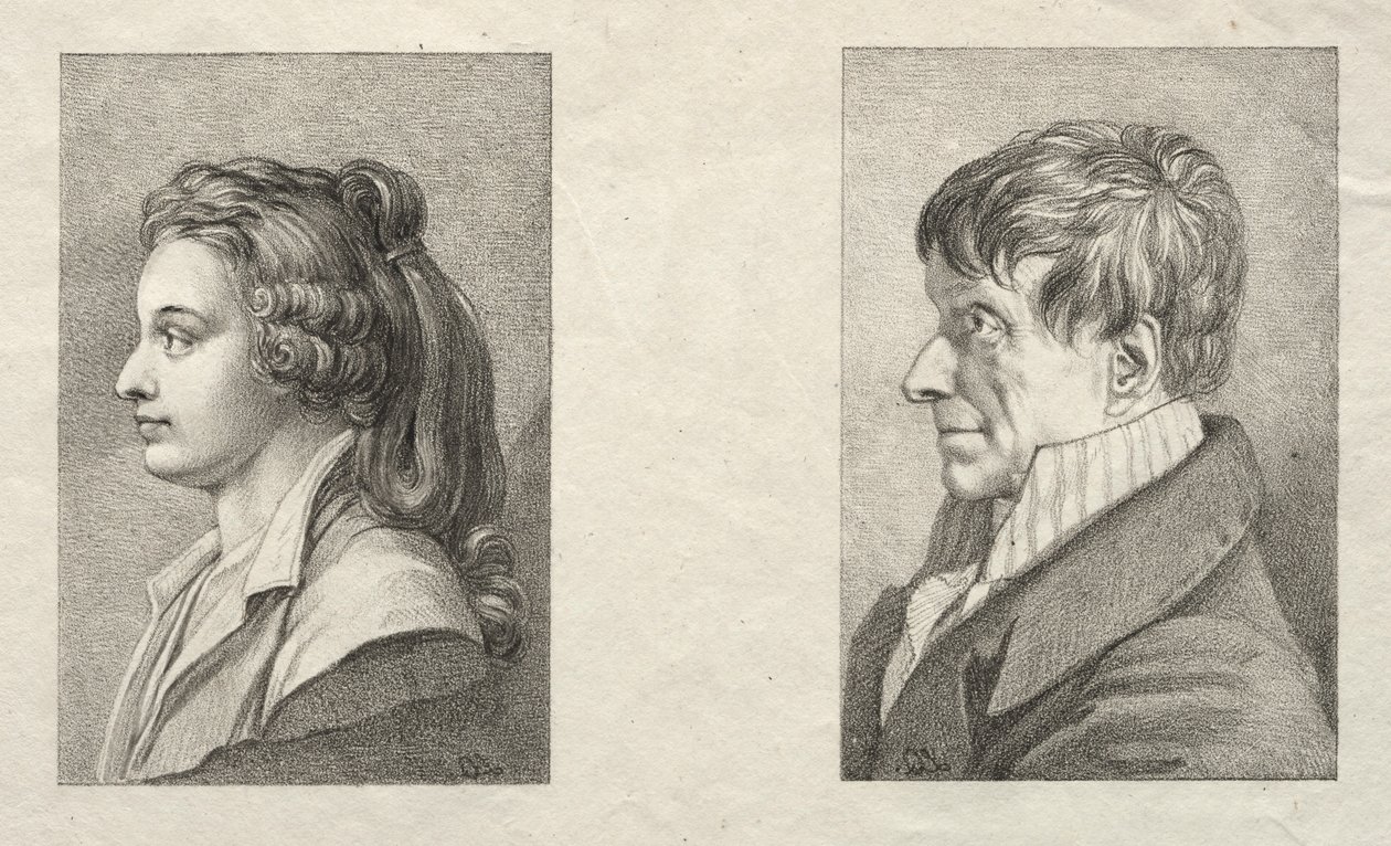 Profilportræt af en kvinde og en mand. af Lorenzo II Quaglio