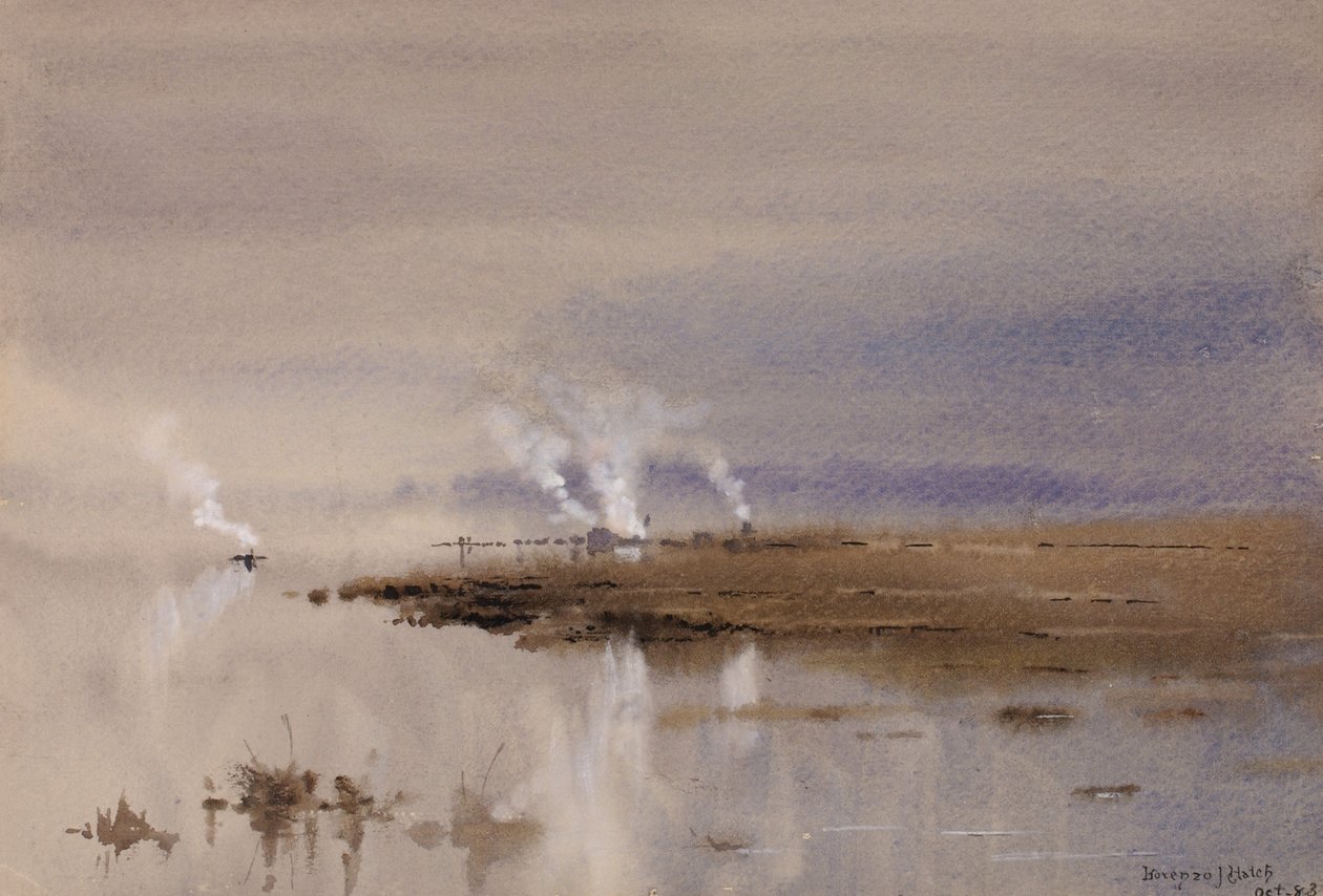 Skitse på Potomac, 1883. af Lorenzo J. Hatch