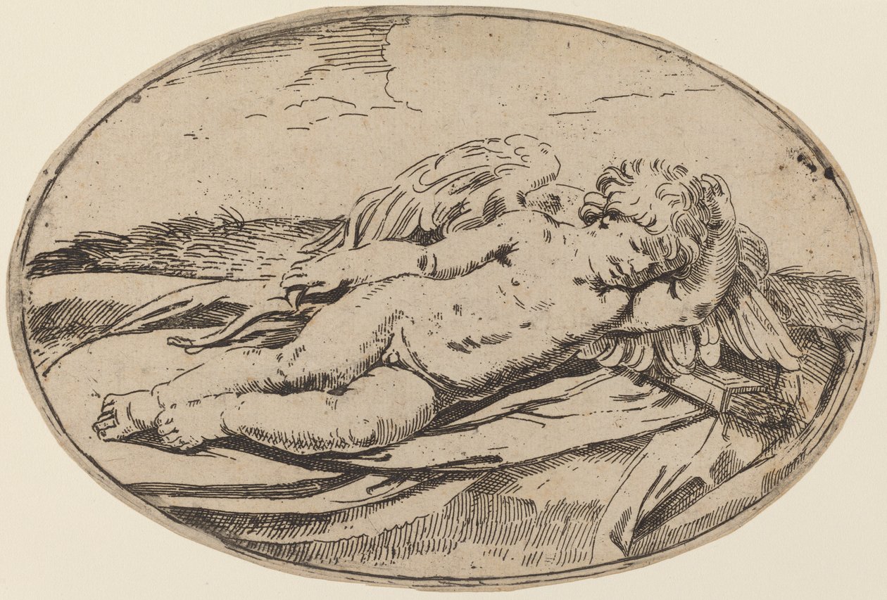 Sovende Amor af Lorenzo Loli after Guido Reni