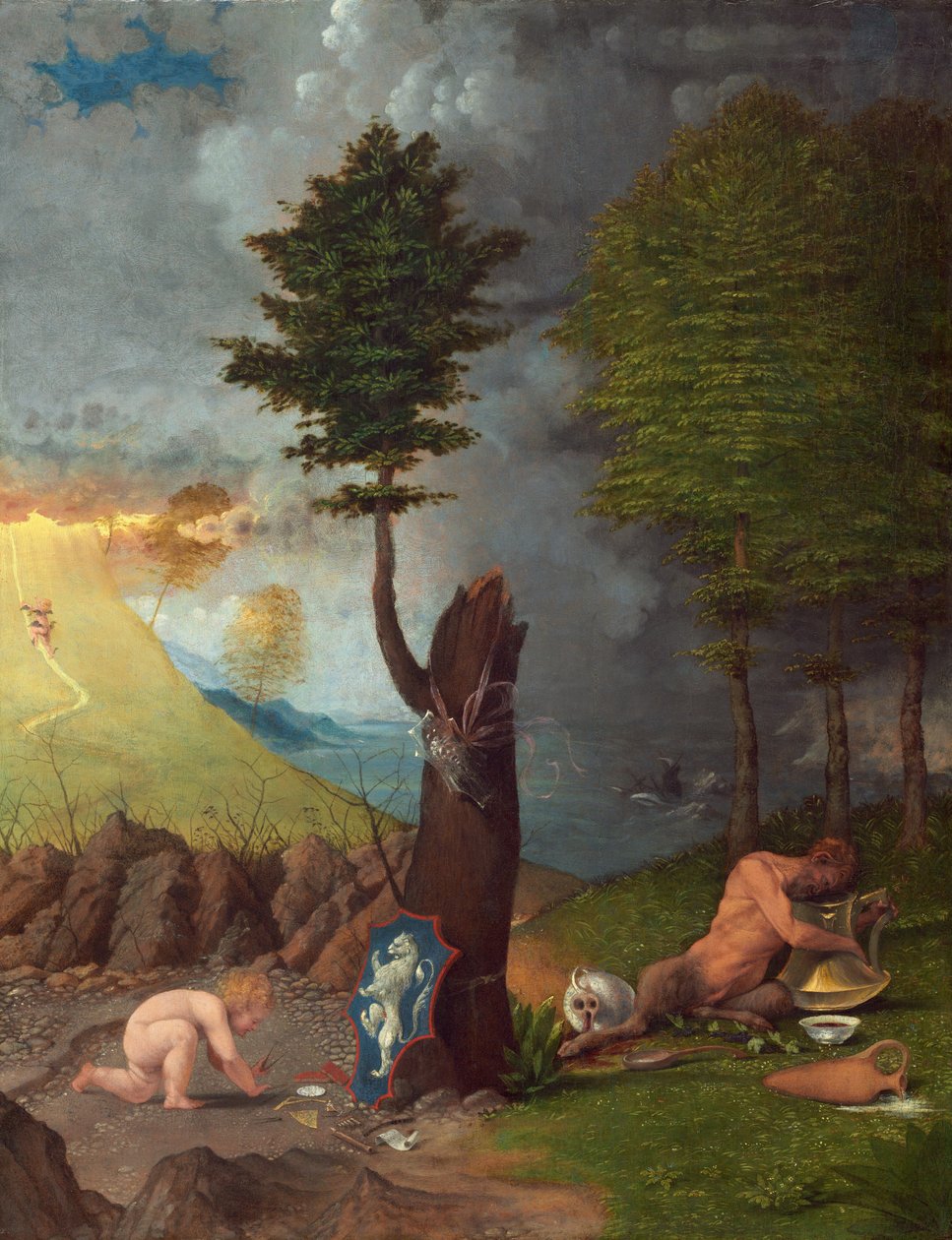Allegori om dyd og last, 1505. af Lorenzo Lotto