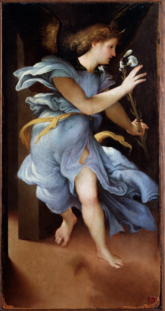 Bebudelsens engel - maleri af Lorenzo Lotto