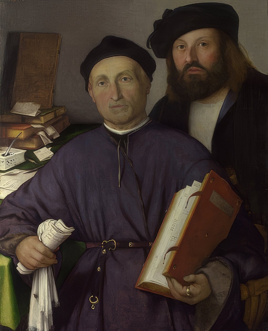 Der Mediziner Giovanni Agostino della Torre und sein Sohn, Niccolò. 1515 af Lorenzo Lotto