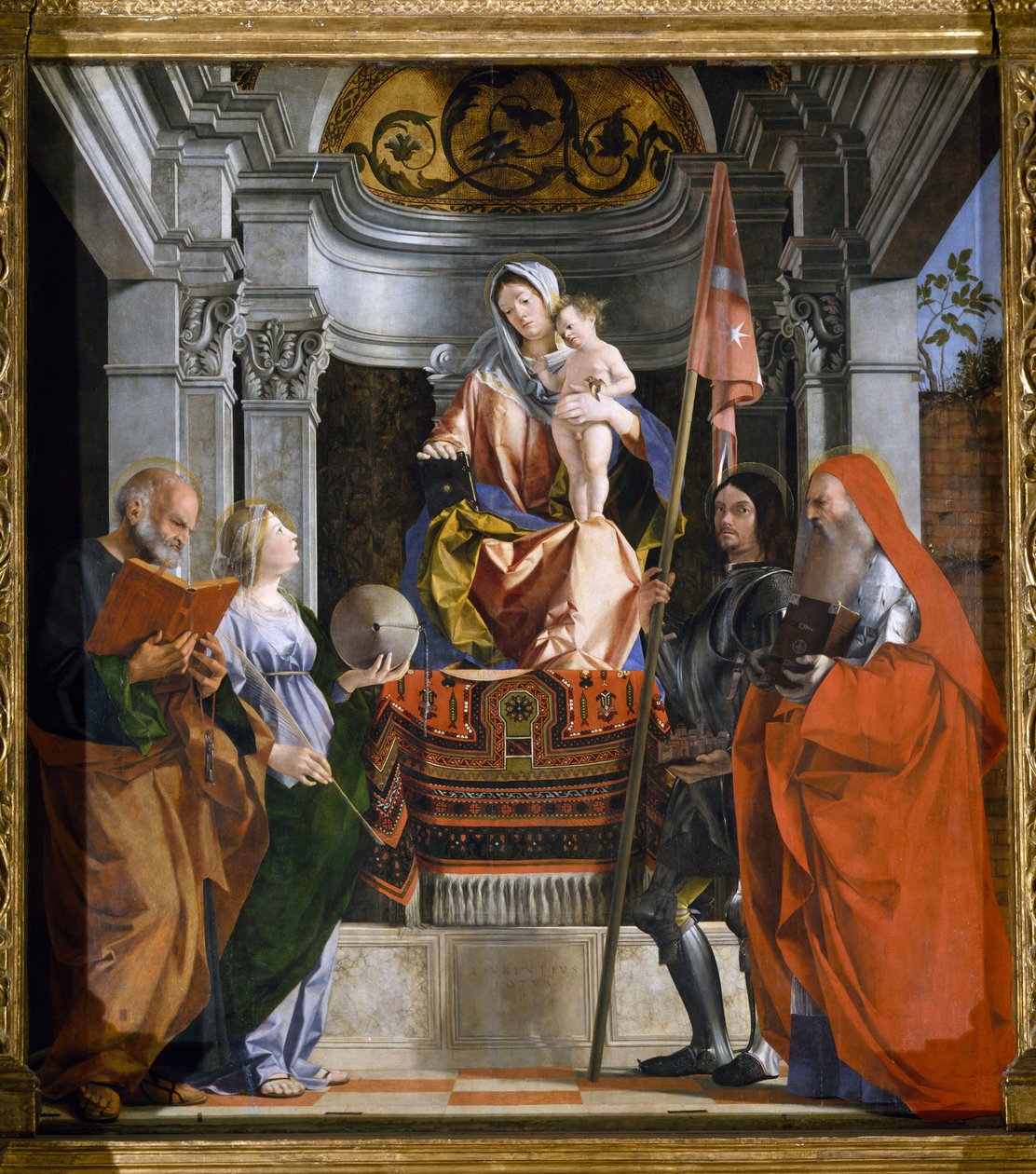 Madonna med barn og hellige, detalje fra Santa Cristina al Tiverone altertavle af Lorenzo Lotto