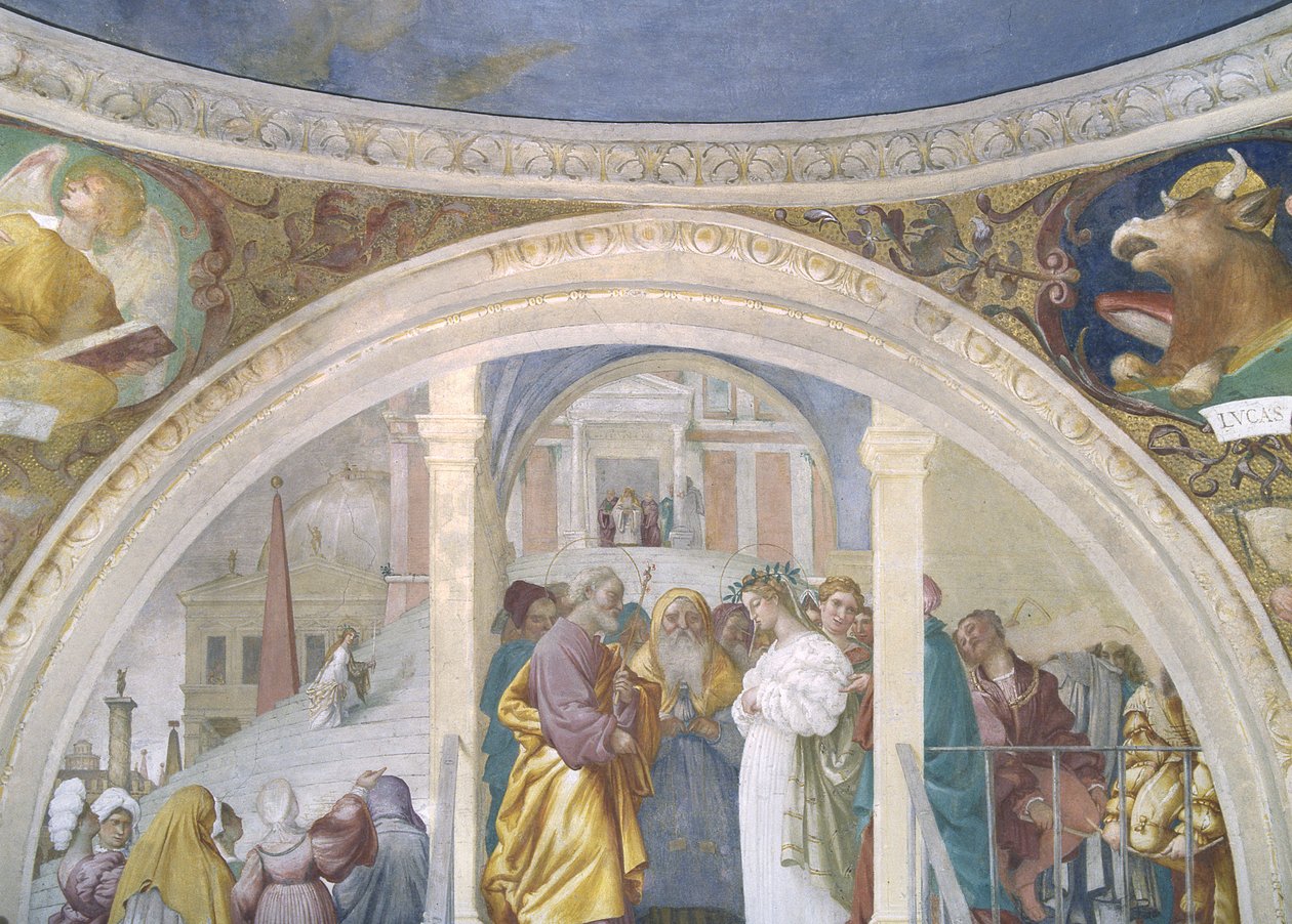 Jomfruens ægteskab, 1525 af Lorenzo Lotto