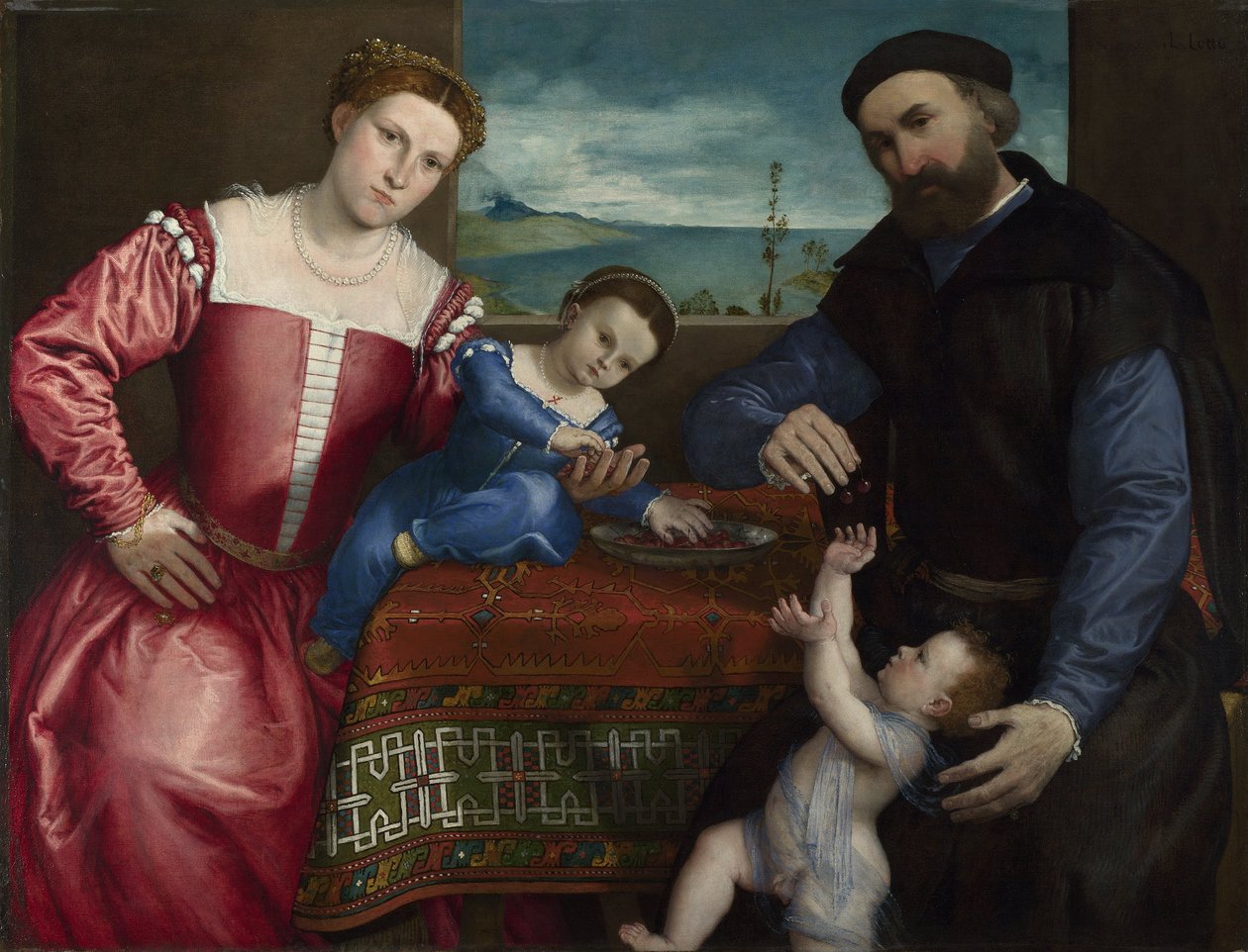 Portræt af Giovanni della Volta med sin kone og sine børn af Lorenzo Lotto