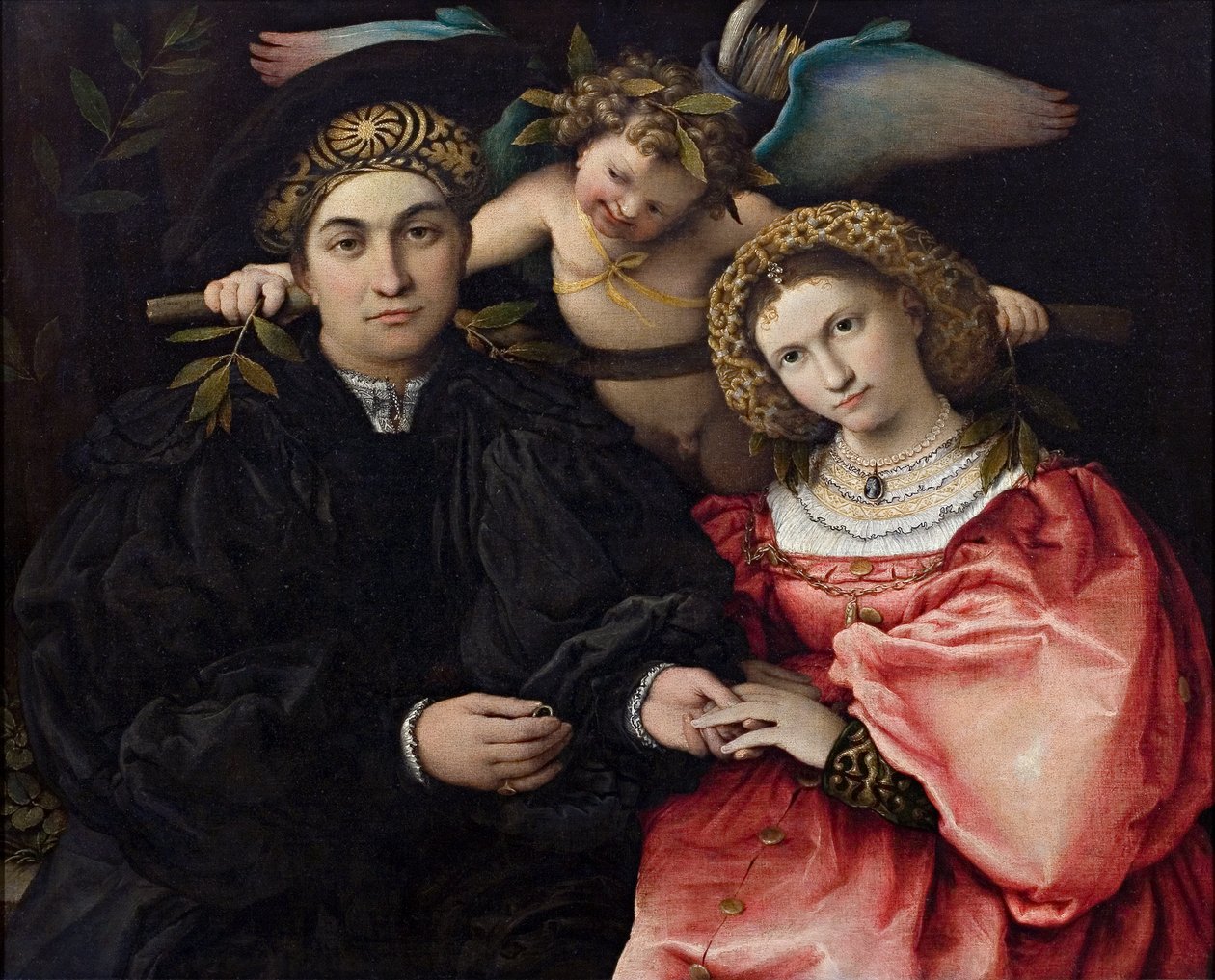 Portræt af Marsilio Cassotti og hans brud Faustina - Lotto, Lorenzo (1480-1556) - 1523 - Olie på træ - 71x84 - Museo del Prado, Madrid af Lorenzo Lotto