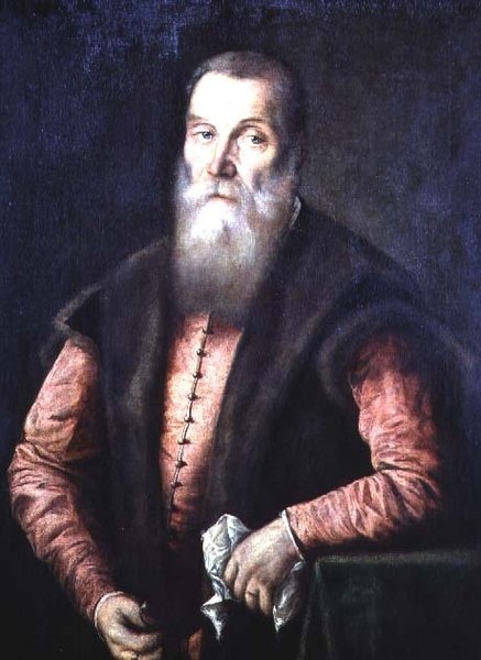 Portræt af en skægget mand (olie på lærred) af Lorenzo Lotto