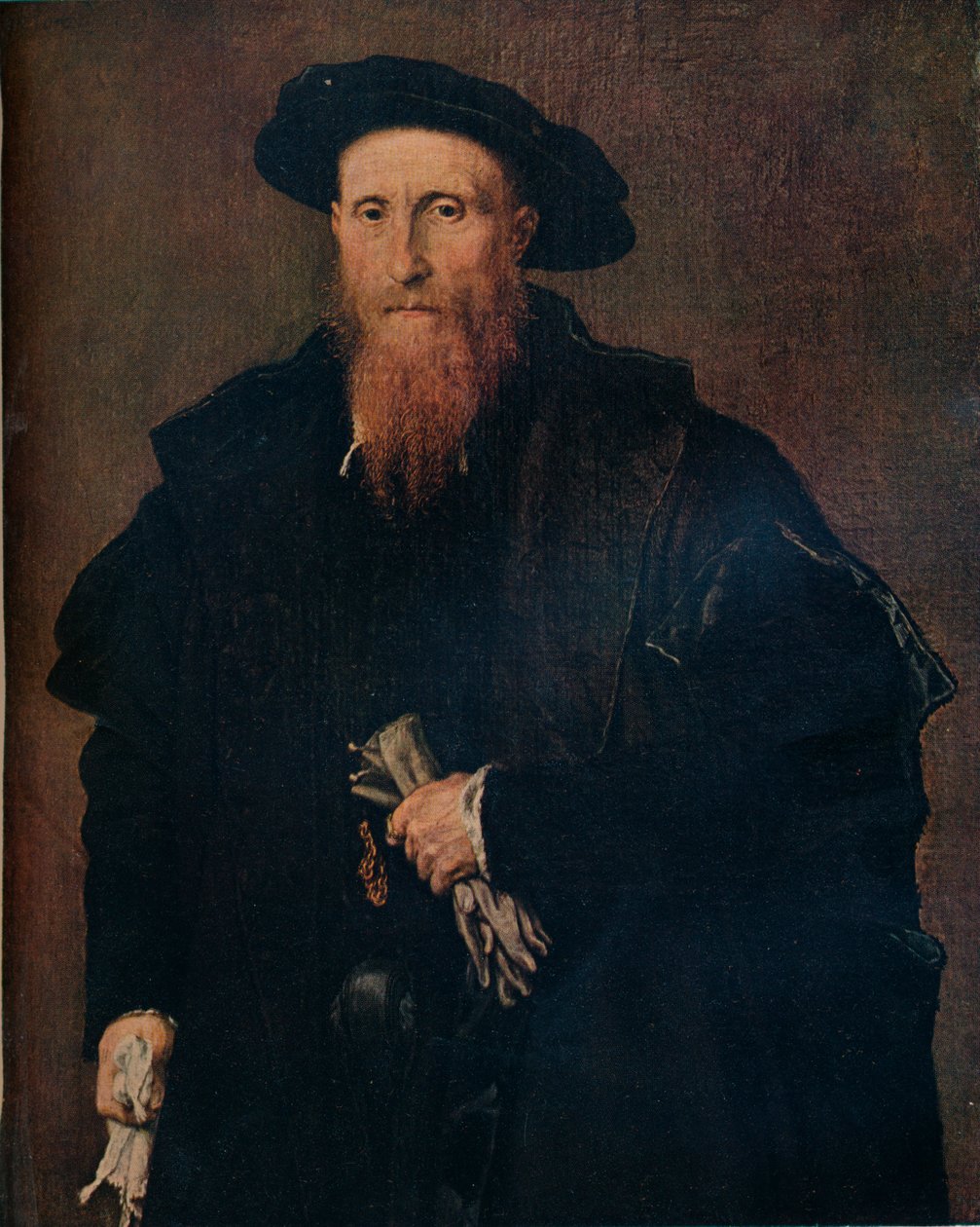 Portræt af en herre med handsker, 1543, 1930. af Lorenzo Lotto
