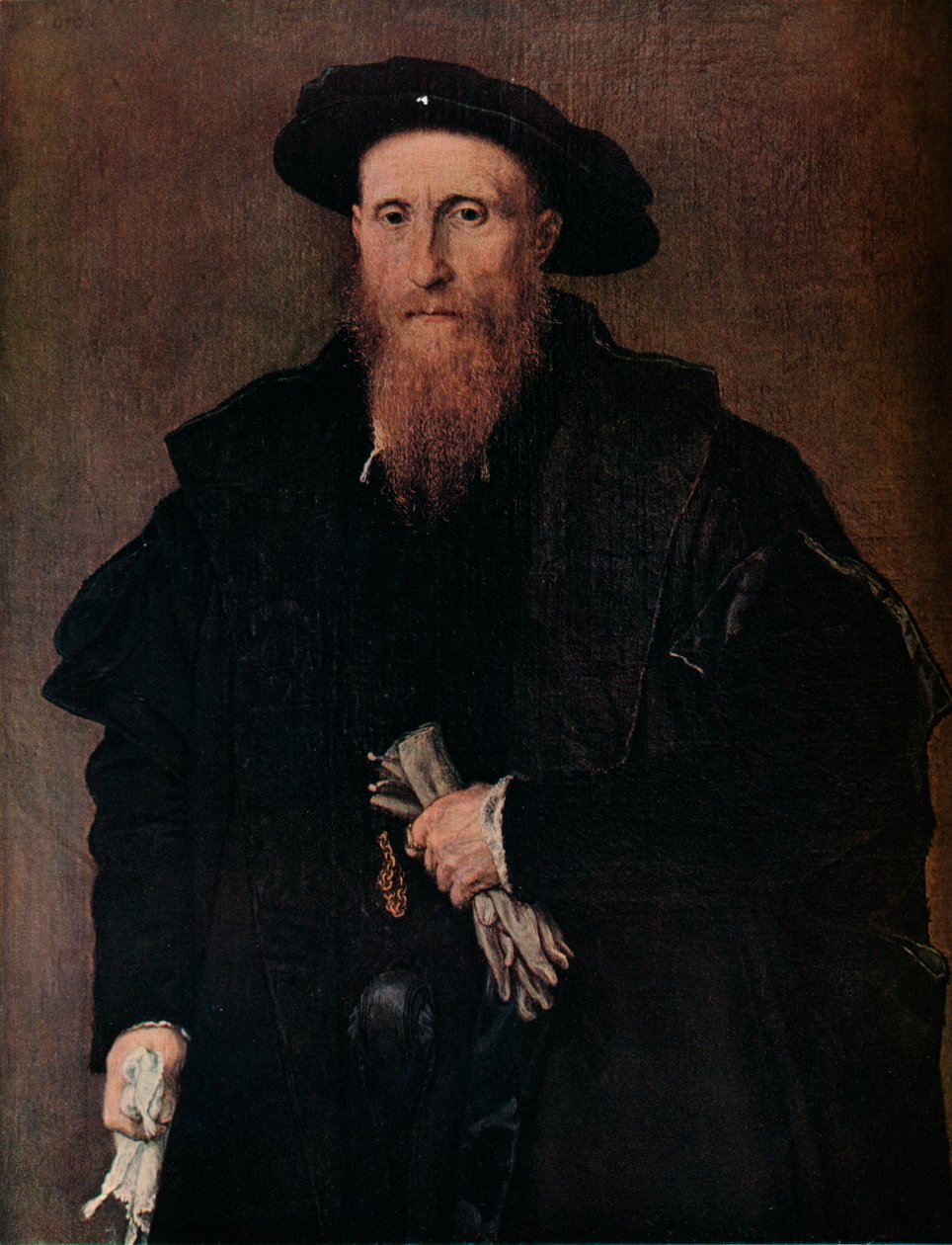 Portræt af en herre med handsker, c1543 af Lorenzo Lotto