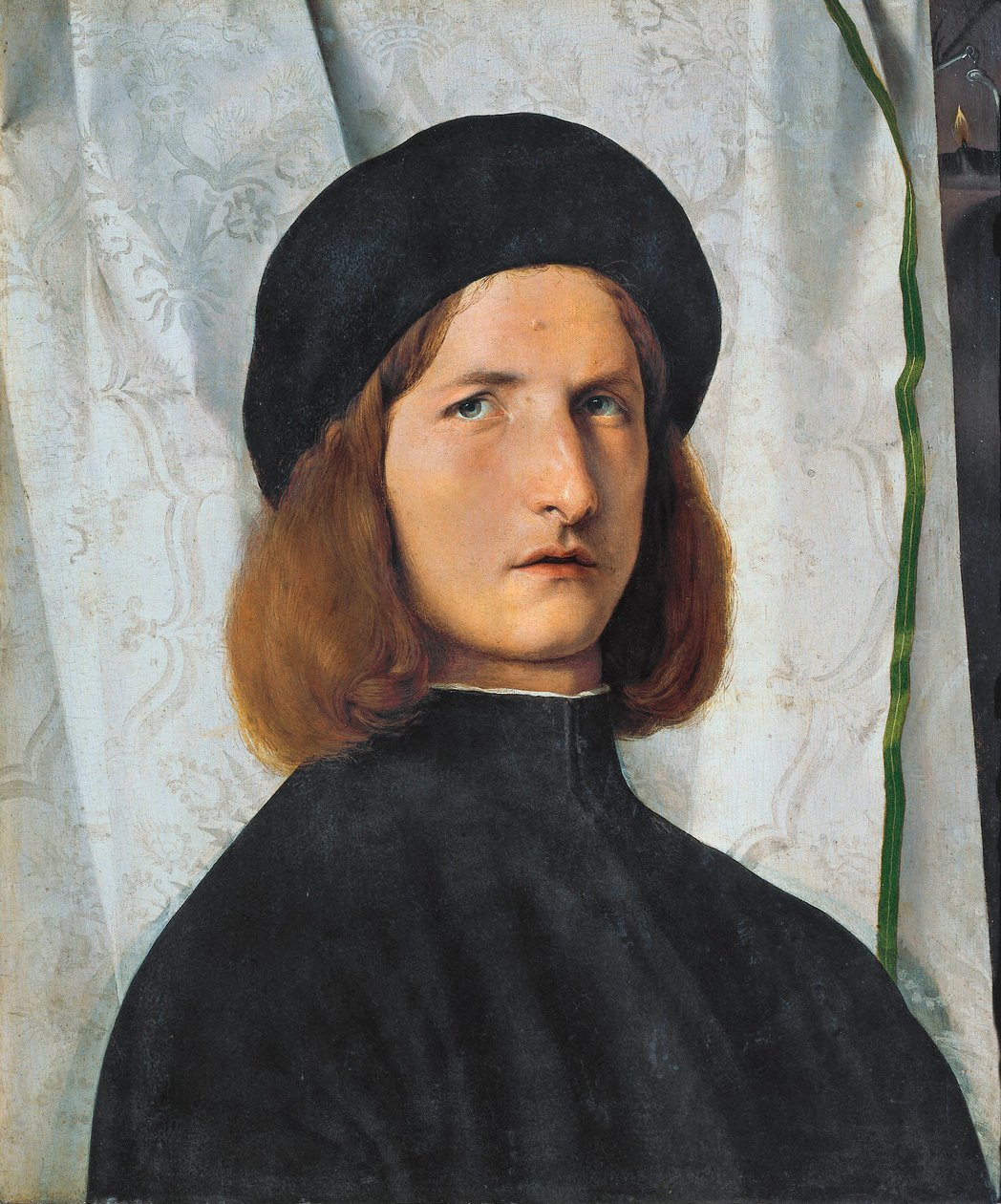 Portrait of young man with lamp, 1508dani af Lorenzo Lotto