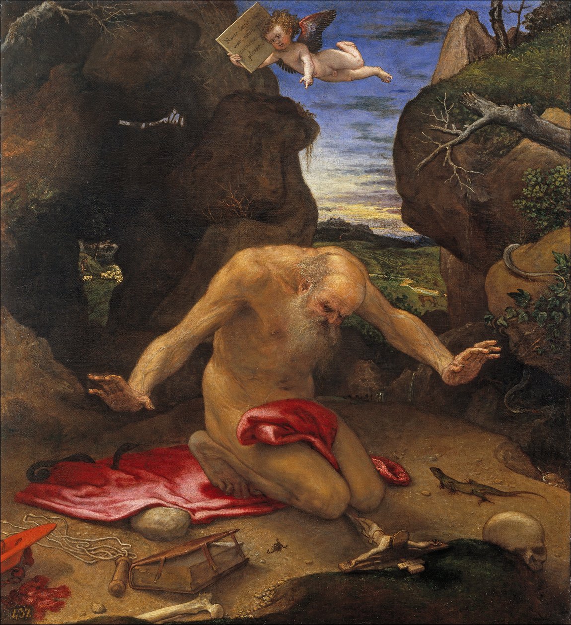 Sankt Jerome - Lotto, Lorenzo (1480-1556) - 1546 - Olie på lærred - 99x90 - Museo del Prado, Madrid af Lorenzo Lotto