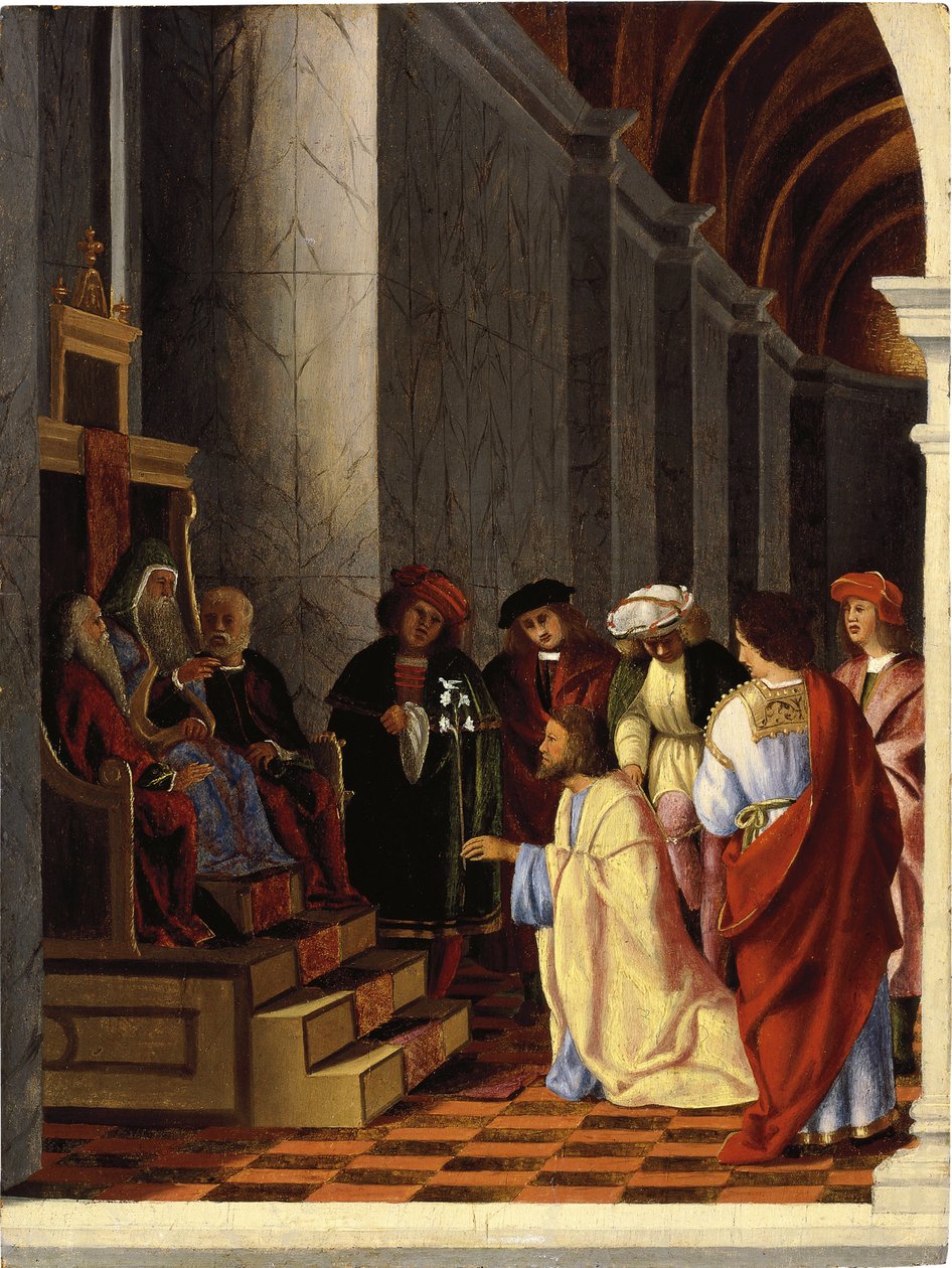 Sankt Josef foran ypperstepræsten af Lorenzo Lotto