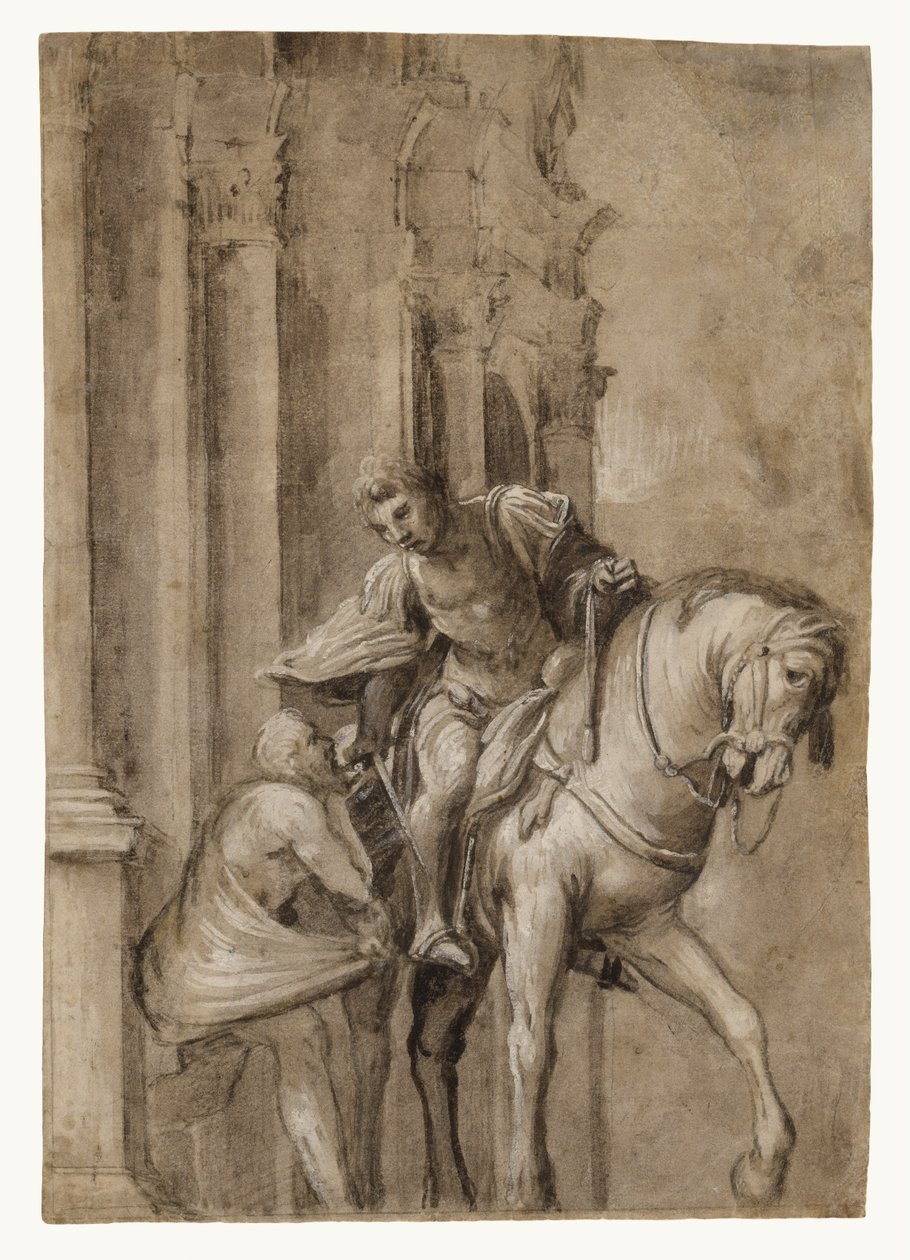Sankt Martin deler sin kappe med en tigger af Lorenzo Lotto