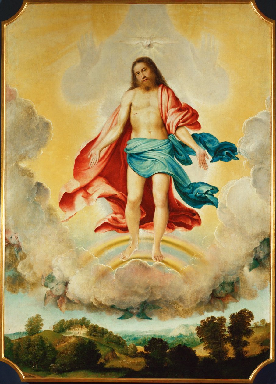 Den hellige treenighed (maleri på lærred) af Lorenzo Lotto