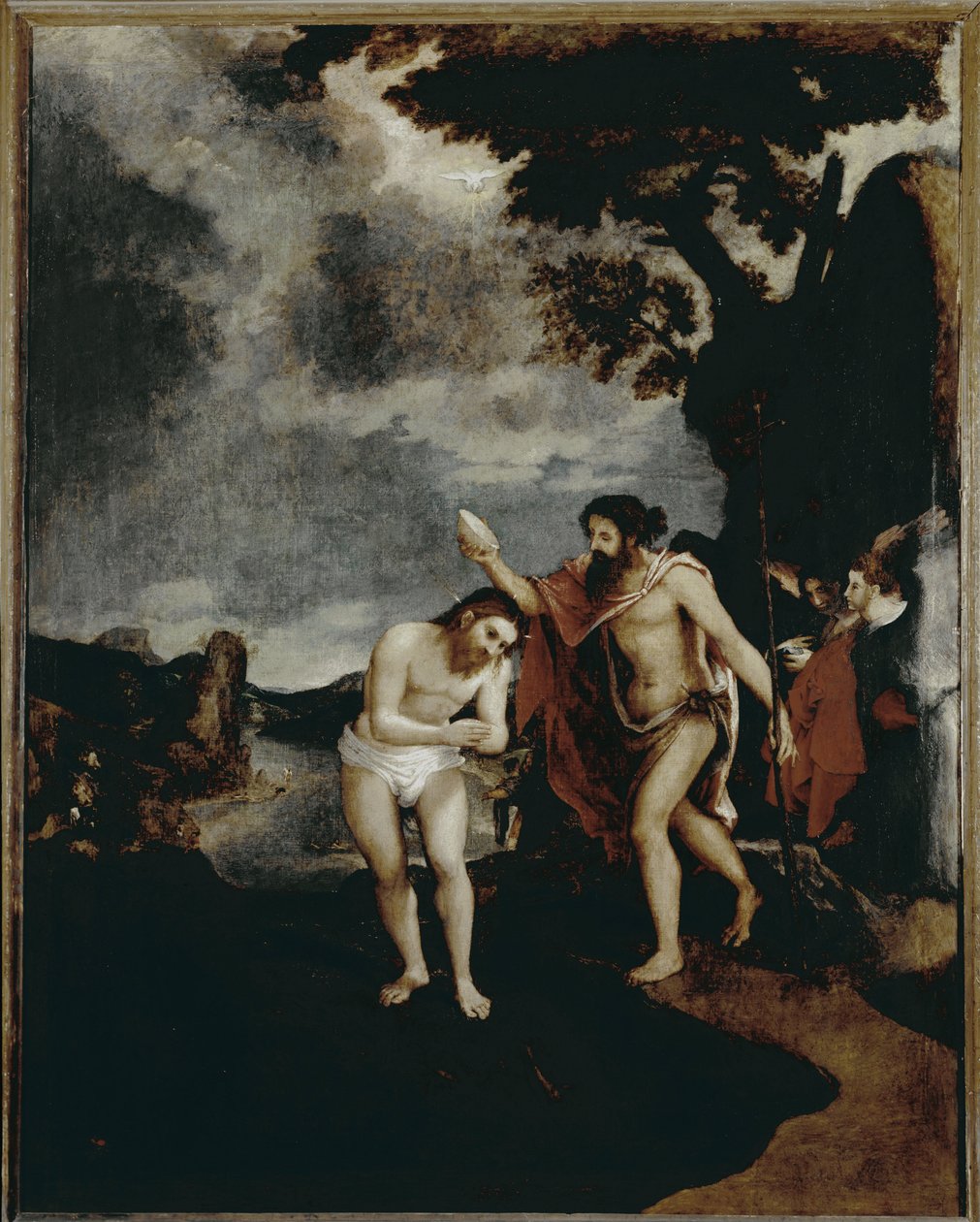 Kristi dåb (1551-1555, olie på lærred) af Lorenzo Lotto