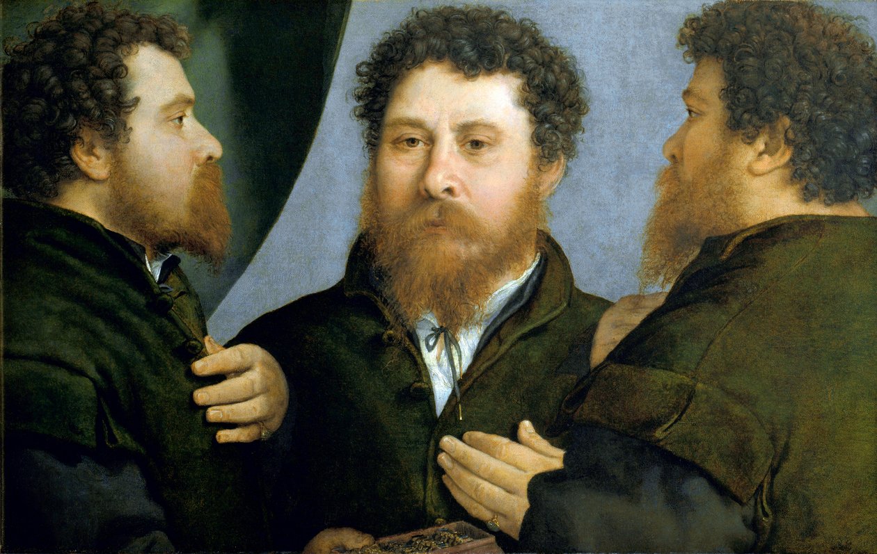 Tredobbelt portræt af guldsmedemaleri af Lorenzo Lotto af Lorenzo Lotto