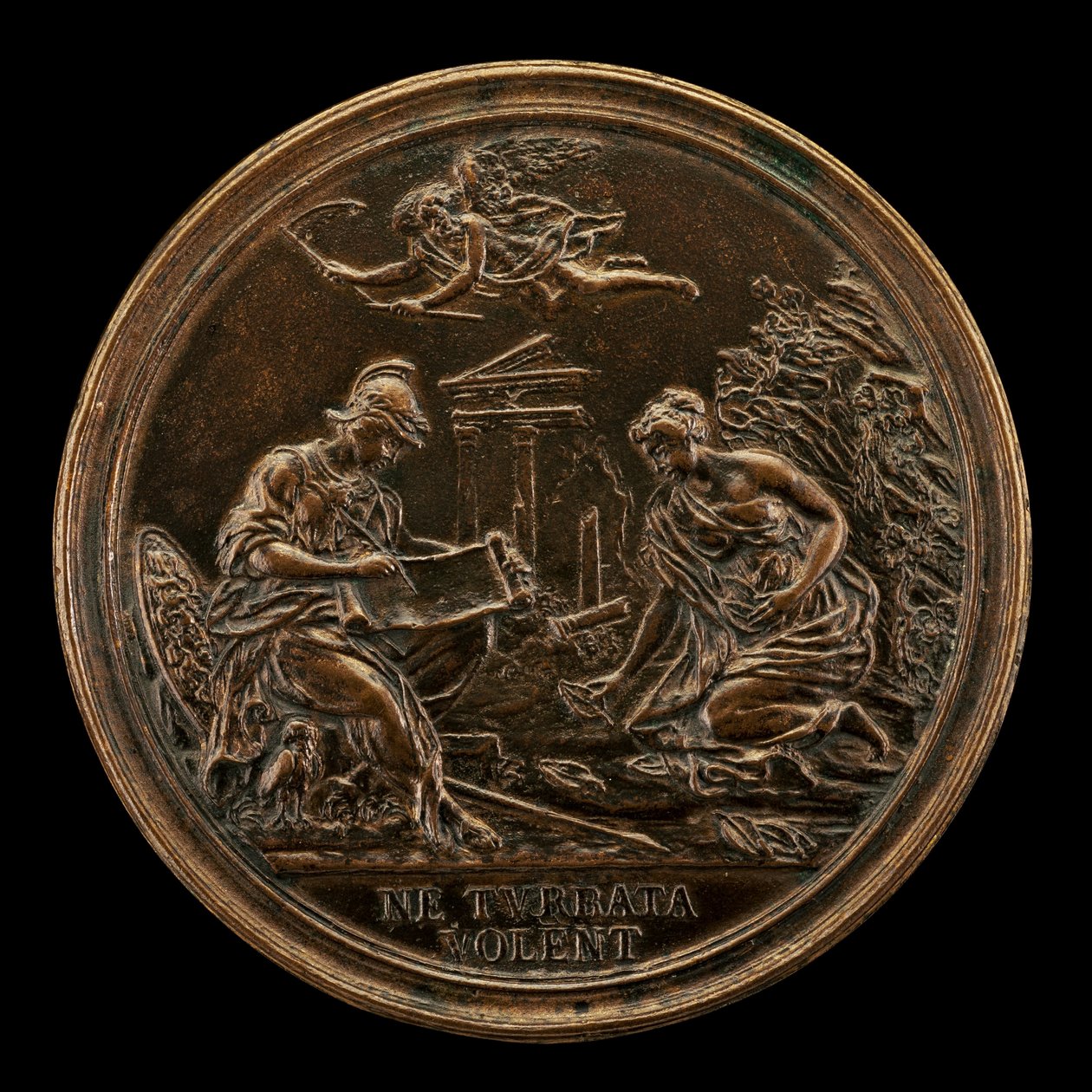 Allegori med Minerva, Tid og en Sybil [omvendt], 1725. af Lorenzo Maria Weber
