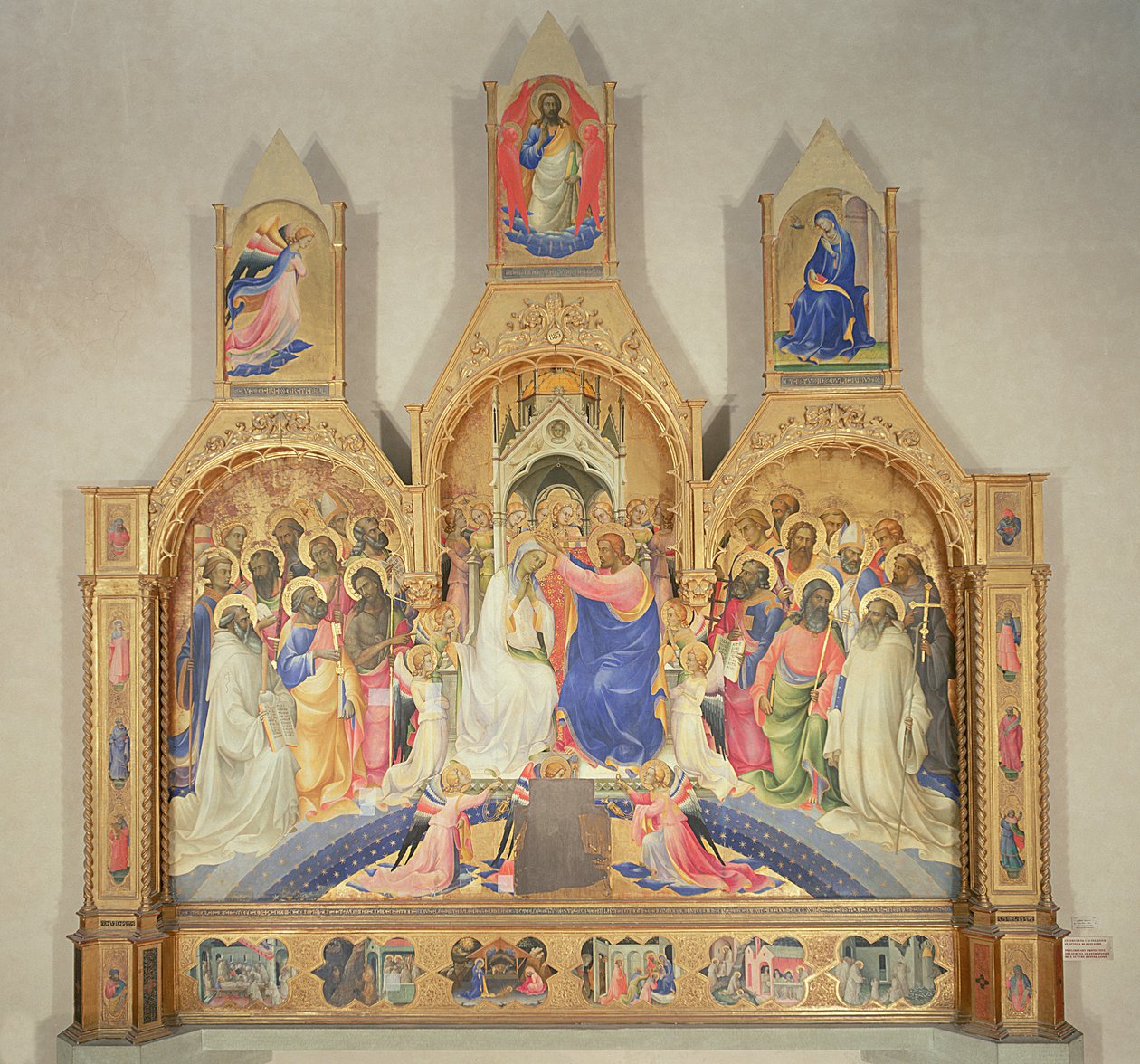Jomfruens kroning, 1414 (tempera på træ, guldbaggrund) af Lorenzo Monaco