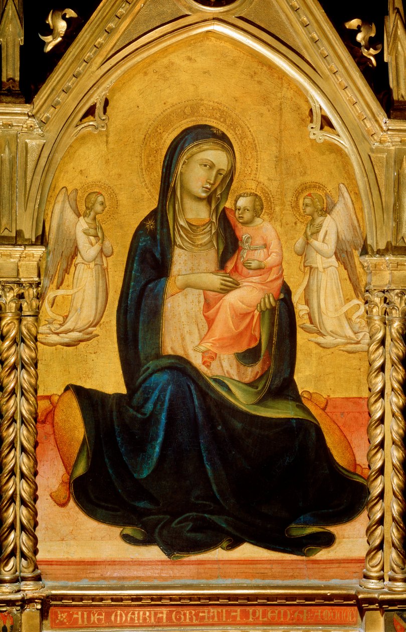 Jomfruen og barnet med engle Madonna af ydmyghed, c1408-c1410 af Lorenzo Monaco