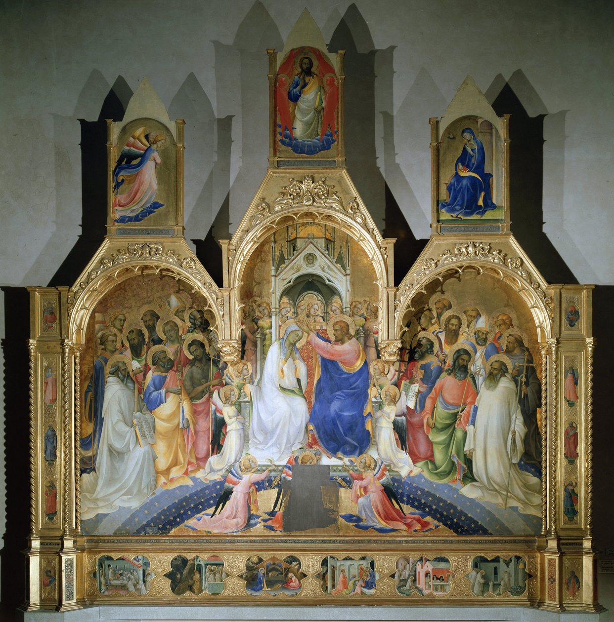 Jomfruens kroning - Tempera på træ af Lorenzo Monaco