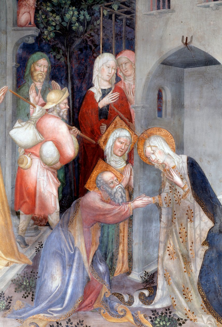 Jomfruens farvel til Zakarias og Elizabeth, detaljer (Fresco af Lorenzo Salimbeni
