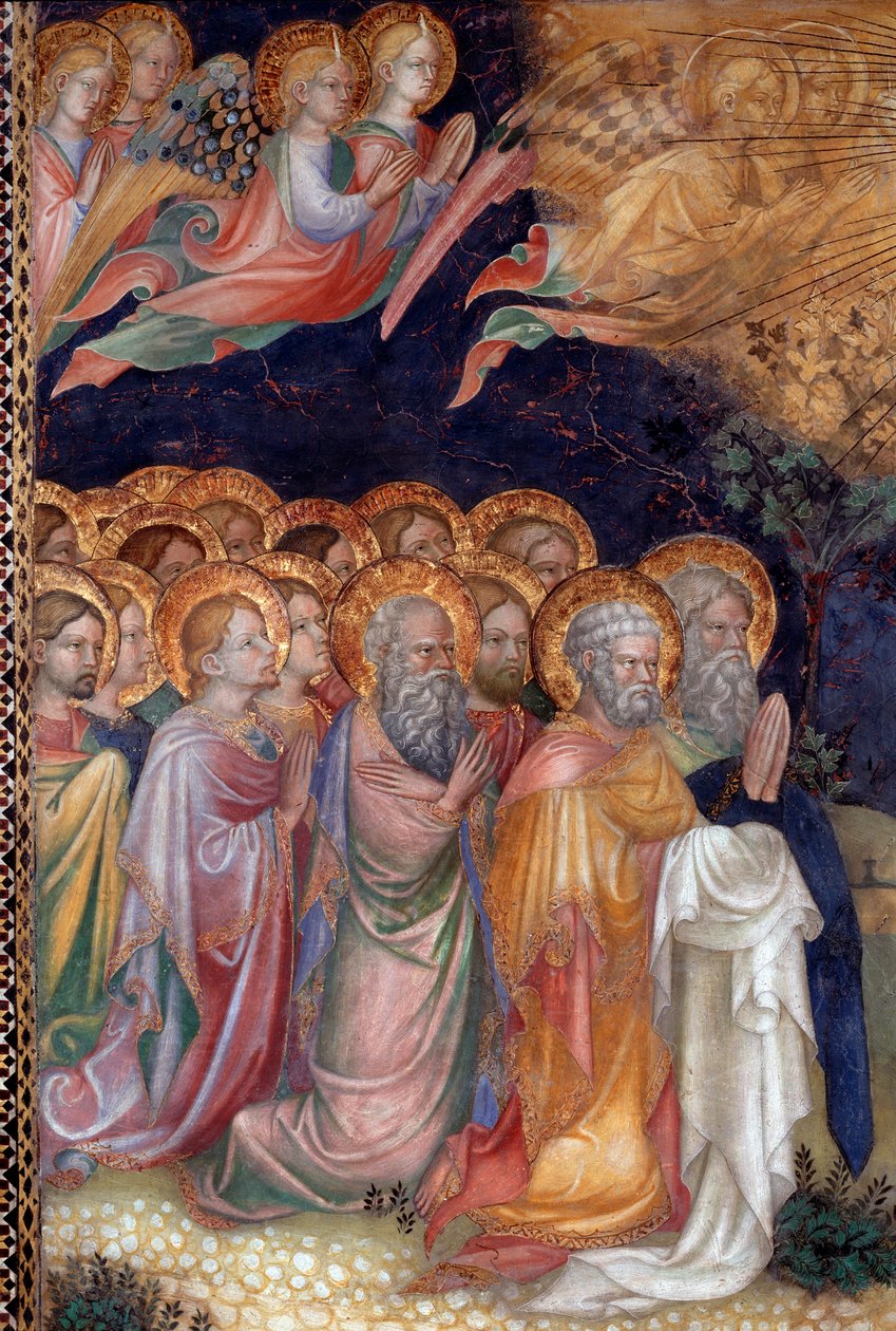 Jesu dåb af Sankt Johannes Døberen, der døber Jesus Detail Fresco af Lorenzo af Lorenzo Salimbeni