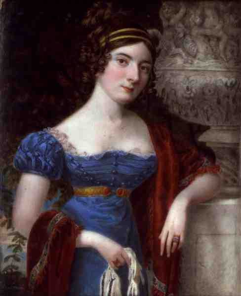 Lady in a Lace Bordered Blue Dress (olie på lærred) af Lorenzo Thewenti