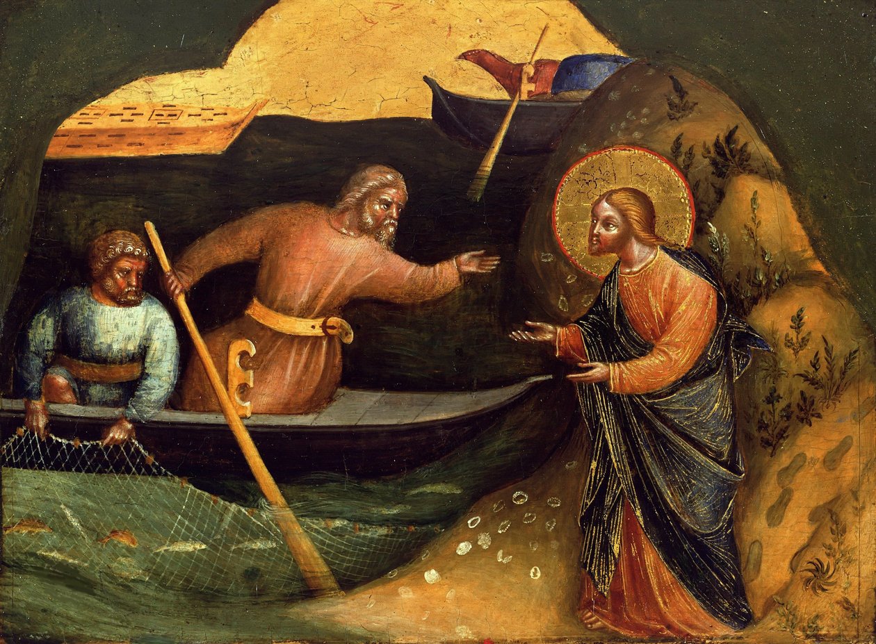Kaldelse af apostlene Peter og Andrew Predella Panel, ca 1370. af Lorenzo Veneziano