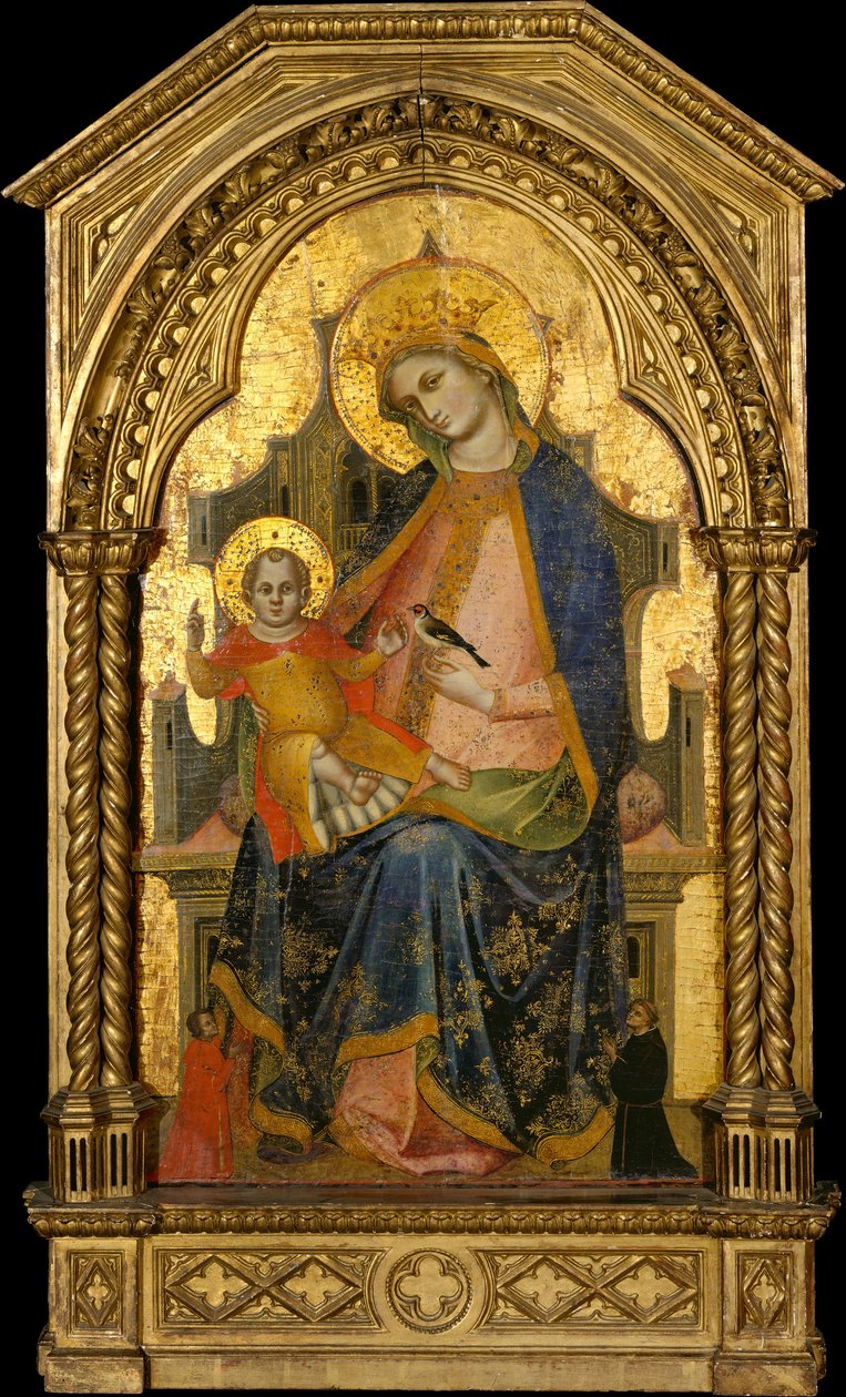 Madonna og barn troner med to donorer, ca. 1360-65. af Lorenzo Veneziano