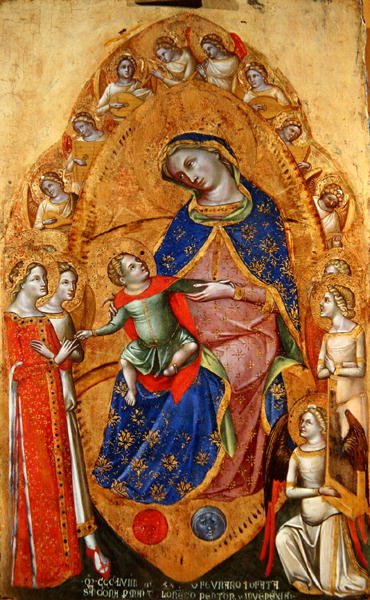 Mystisk ægteskab af St. Catherine af Alexandria af Lorenzo Veneziano