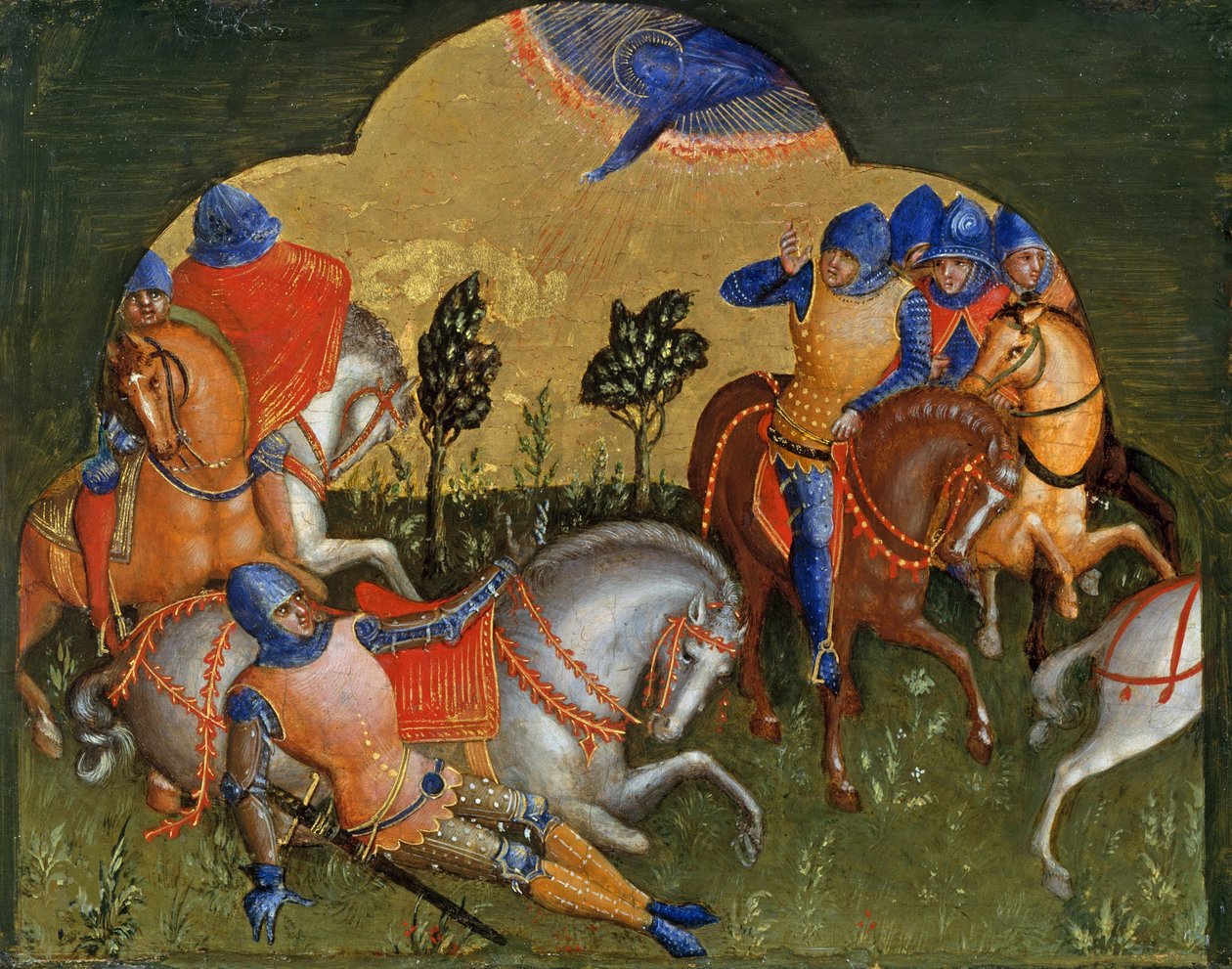 The Conversion of Paul Predella Panel, ca 1370. af Lorenzo Veneziano