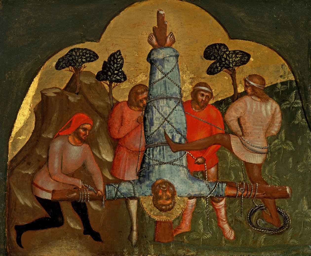 The Crucifixion of Peter Predella Panel, ca 1370. af Lorenzo Veneziano