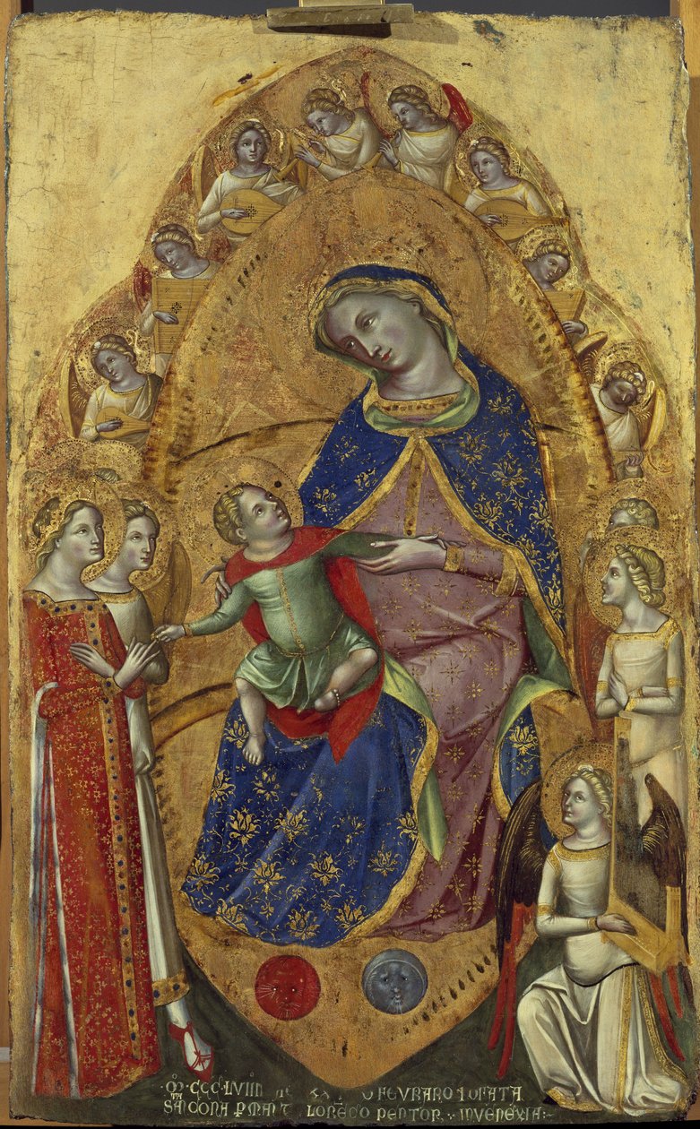 The Mystical Marriage of St. Catherine - Tempera på træ af Lorenzo Veneziano