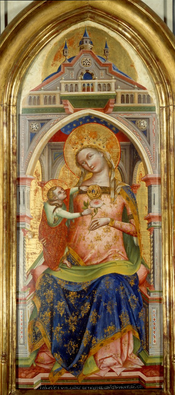Jomfruen og barnet. Maleri af Lorenzo Veneziano (1300-tallet) af Lorenzo Veneziano