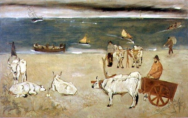 Georgica (olie på panel) af Lorenzo Viani