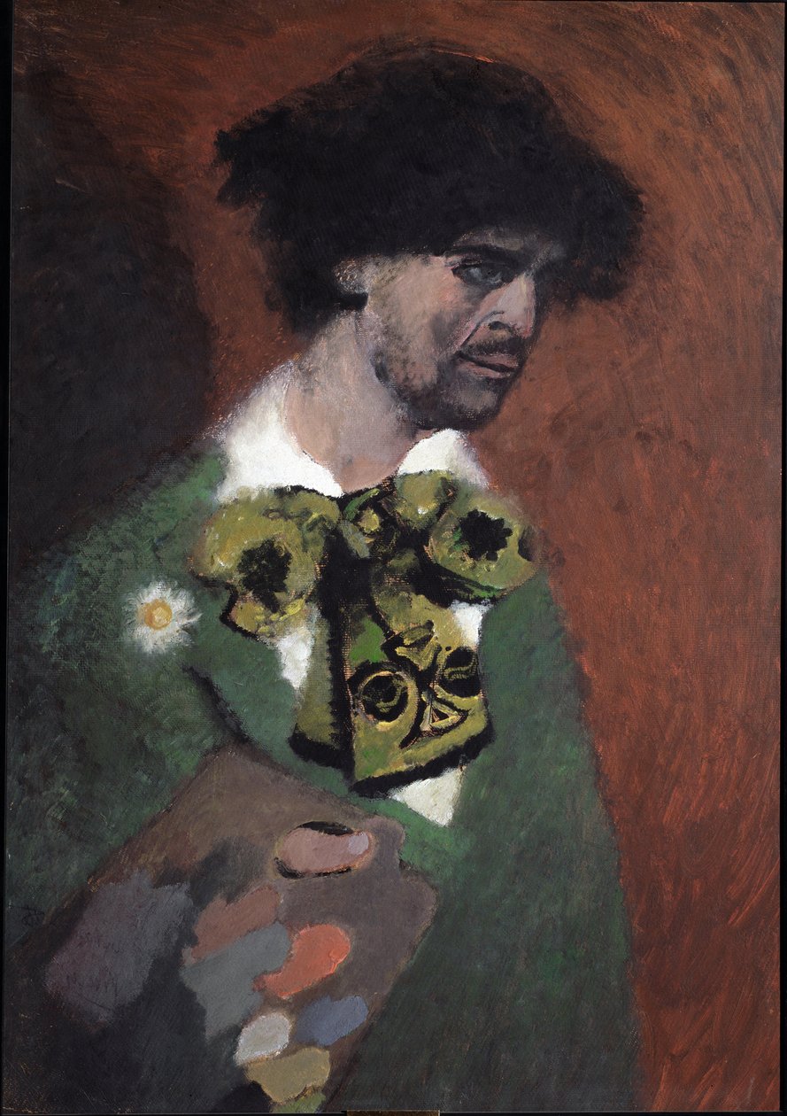 Selvportræt (Selvportræt) Maleri af Lorenzo Viani (1882-1936) af Lorenzo Viani