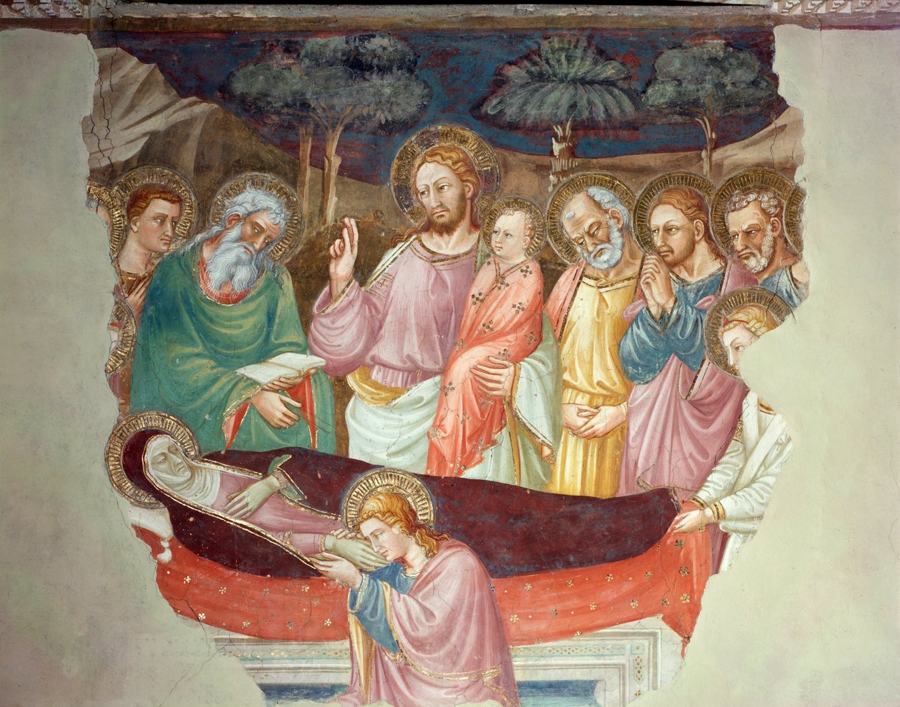 Sovesalen eller Jomfruens død (fresko af Lorenzo di Bicci