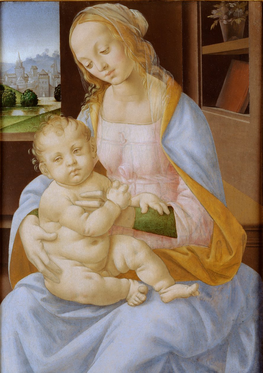 Jomfruen og barnet, 15. - 16. århundrede 1470-1537 af Lorenzo di Credi